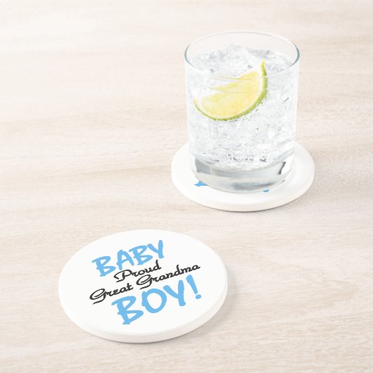 Trotse Grote Oma Baby Jongen Cadeaus Zandsteen Onderzetter (Zijkant)