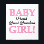 Trotse Grote Oma Baby Meisje Gifts Notitieblok<br><div class="desc">De trotse overgrootmoeder van een nieuw meisje zal dol zijn op deze roze en zwarte tekst ontwerp Trots Grote oma van een baby meisje aandenken dozen,  tegels,  ornamenten,  notitieboeken,  werpers,  theepotten,  mokken,  kaarten,  stickers,  canvas tassen,  sleutelhangers,  magneten,  en meer!</div>