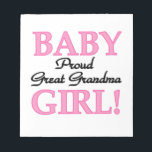 Trotse Grote Oma Baby Meisje Gifts Notitieblok<br><div class="desc">De trotse overgrootmoeder van een nieuw meisje zal dol zijn op deze roze en zwarte tekst ontwerp Trots Grote oma van een baby meisje aandenken dozen,  tegels,  ornamenten,  notitieboeken,  werpers,  theepotten,  mokken,  kaarten,  stickers,  canvas tassen,  sleutelhangers,  magneten,  en meer!</div>