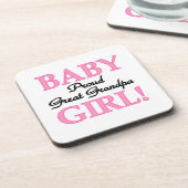 Trotse Grote Opa Baby Meisje Gifts Bier Onderzetter (Linkerzijde)