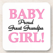 Trotse Grote Opa Baby Meisje Gifts Bier Onderzetter (Voorkant)