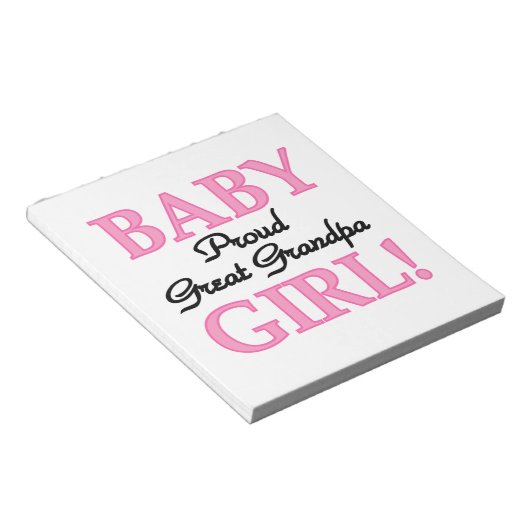 Trotse Grote Opa Baby Meisje Gifts Notitieblok (Schuin)