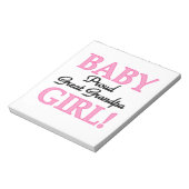Trotse Grote Opa Baby Meisje Gifts Notitieblok (Linkerzijde)