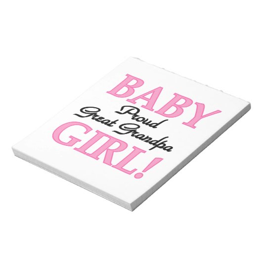 Trotse Grote Opa Baby Meisje Gifts Notitieblok (Linkerzijde)