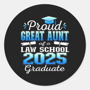 Trotse grote tante van 2025 CL Law School Afstuder Ronde Sticker