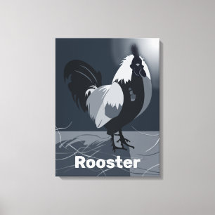 Trotse Haan Donkerblauwe Keuken Muur Decor Canvas Afdruk