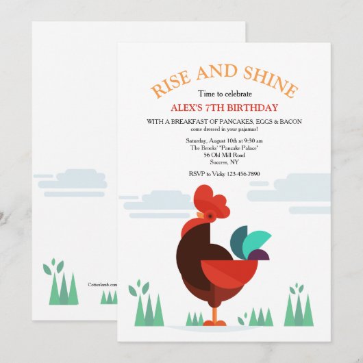 Trotse haan uitnodiging (Voorkant / Achterkant)