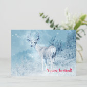 Trotse herten staand in het wild -  Kerstfeest Kaart (Staand voorkant)