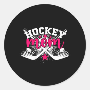 Trotse Hockey Moeder Winter Sporten IJshockey Moed Ronde Sticker