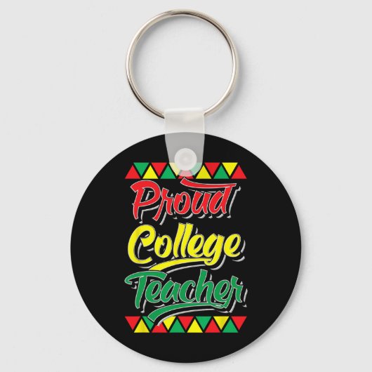 Trotse Hogeschool Docent Black History Month Afrik Sleutelhanger (Voorkant)