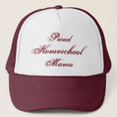 Trotse Homeschool Mama White en Maroon Trucker Pet (Voorkant)