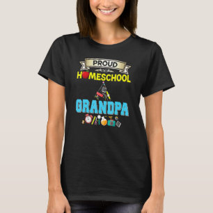 Trotse Homeschool Opa Terug naar school Papa Vader T-shirt