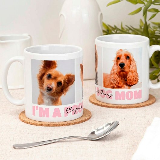 Trotse Hond Moeder Cadeau Aangepaste Foto Collage  Koffiemok