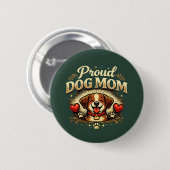 Trotse Hond Moeder – Cute & Speelse Ontwerp voor H Ronde Button 5,7 Cm (Voorkant /achterkant)