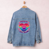 Trotse hond moeder regenboog hart ontwerp denim jacket (Hangar)
