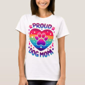 Trotse hond moeder regenboog hart ontwerp t-shirt (Voorkant)