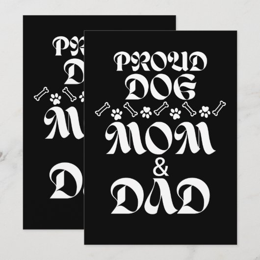 TROTSE HOND MOEDER & VADER HONDEN LIEFHEBBERS HUIS KAART (Voorkant / Achterkant)