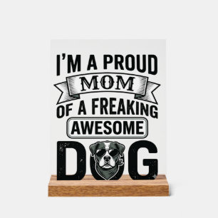 Trotse Hond Moeder Vintage Gravure Vector Design_1 Acryl Bord
