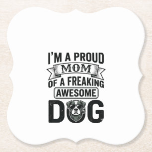 Trotse Hond Moeder Vintage Gravure Vector Design_1 Kartonnen Onderzetters