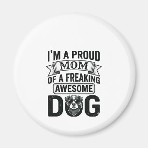 Trotse Hond Moeder Vintage Gravure Vector Design_1 Magneet