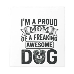 Trotse Hond Moeder Vintage Gravure Vector Design_1 Notitieblok