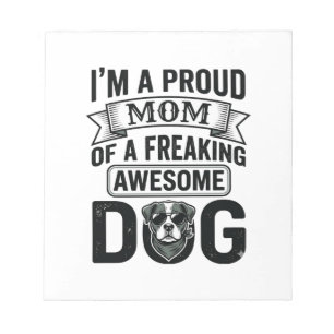 Trotse Hond Moeder Vintage Gravure Vector Design_1 Notitieblok