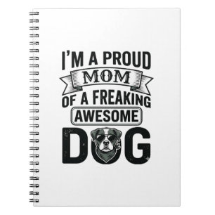 Trotse Hond Moeder Vintage Gravure Vector Design_1 Notitieboek