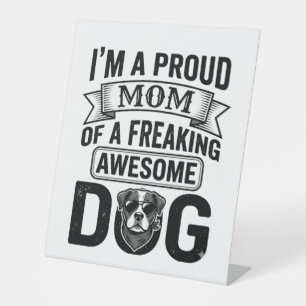 Trotse Hond Moeder Vintage Gravure Vector Design_1 Reclamebord Met Voetstuk