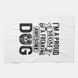 Trotse Hond Moeder Vintage Gravure Vector Design_1 Theedoek
