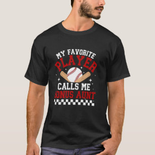 Trotse honkbalbonus Tante van een honkbalspeler T-shirt