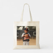 Trotse honkbalmoeder foto tote bag (Achterkant)