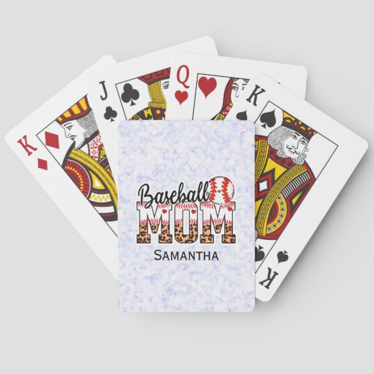 Trotse honkbalmoeder - wedstrijdenthousiast pokerkaarten (Achterkant)