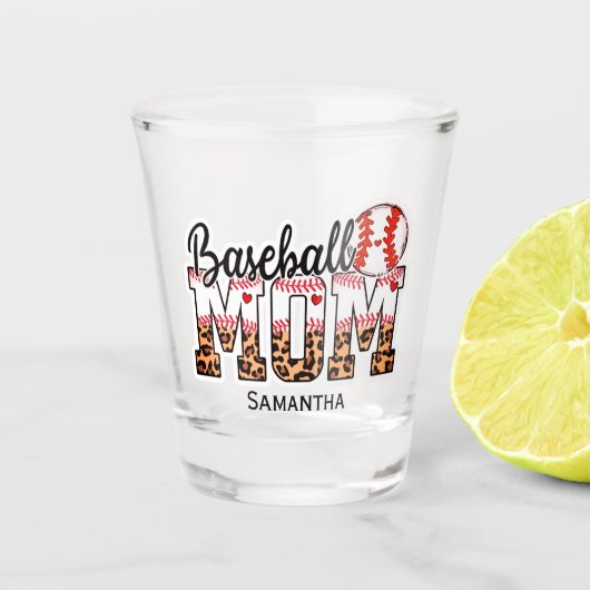 Trotse honkbalmoeder - wedstrijdenthousiast shot glas (Voorkant)