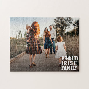 Trotse Ierse Familie Shamrock Lucky Clover Foto Ji Legpuzzel