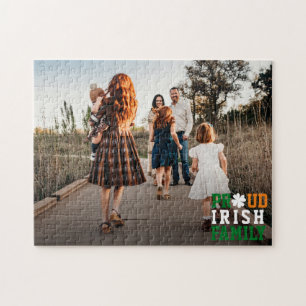 Trotse Ierse Familie Shamrock Lucky Clover Foto Legpuzzel