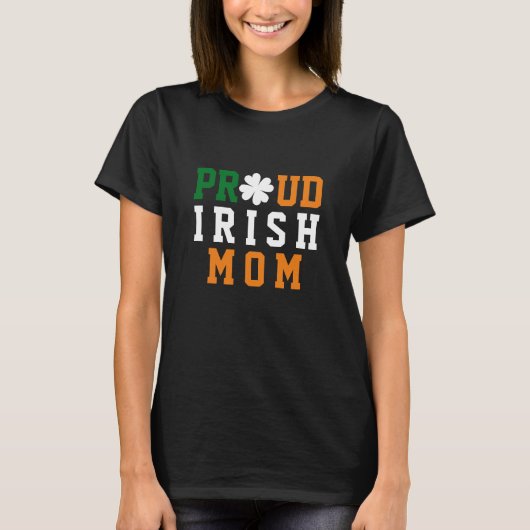 Trotse Ierse Moeder Shamrock Clover Moederdag T-shirt (Voorkant)