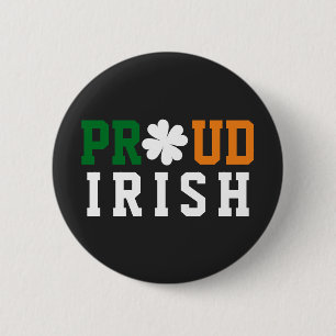 Trotse Ierse Shamrock Lucky Clover Citaat St Padd Ronde Button 5,7 Cm