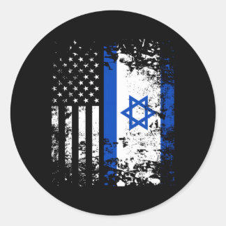 Trotse Israëlische VS vlag Patriottische trots is  Ronde Sticker