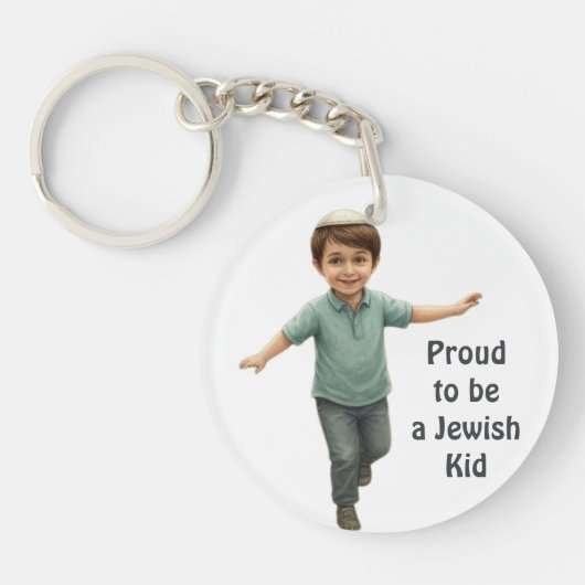 Trotse Joodse Jongen - Zachte Waterverf Sleutelhanger (Voorkant)