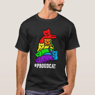 Trotse Kat Regenboog Gay Pride Schattig Lgbt Huisd T-shirt