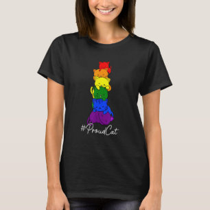 Trotse Kat Regenboog Gay Pride Schattig LGBT Huisd T-shirt