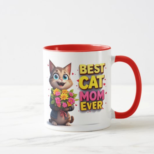 Trotse Kattenmoeder Met Mooie Bloem Kitty 🐱 Mok (Rechts)