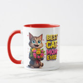 Trotse Kattenmoeder Met Mooie Bloem Kitty 🐱 Mok (Links)