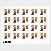 Trotse Kattenmoeder Met Mooie Bloem Kitty 🐱 Vierkante Sticker (Vel)