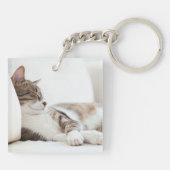 Trotse Kattenmoeder Moederdag Dubbelzijdig Sleutelhanger (Achterkant)