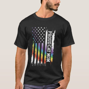 Trotse Kattenmoeder Verenigde Staten Bedrukte Rege T-shirt
