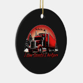 Trotse Kerstman Helper Trucker Kerstmis Keramisch Ornament (Rechts)