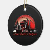 Trotse Kerstman Helper Trucker Kerstmis Keramisch Ornament (Links)