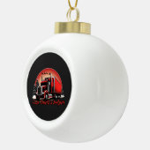 Trotse Kerstman Helper Trucker Kerstmis Keramische Bal Ornament (Rechts)