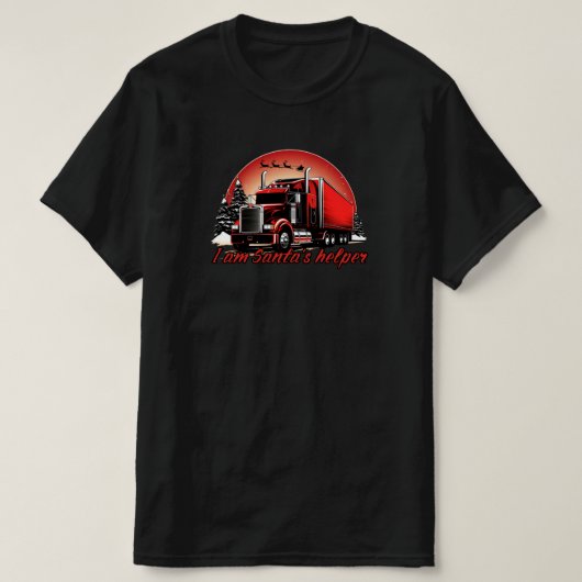 Trotse Kerstman Helper Trucker Kerstmis T-shirt (Design voorkant)